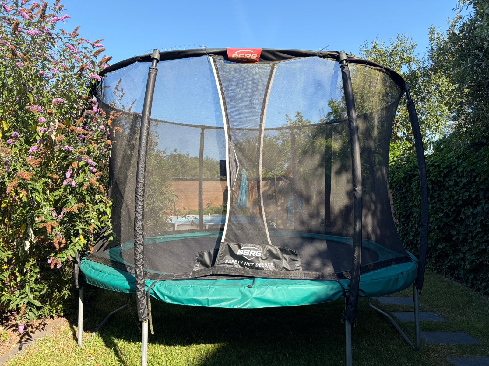 Trampoline Berg 380, safetynet deluxe, Kinderen en Baby's, Speelgoed | Buiten | Trampolines, Ophalen, Zo goed als nieuw