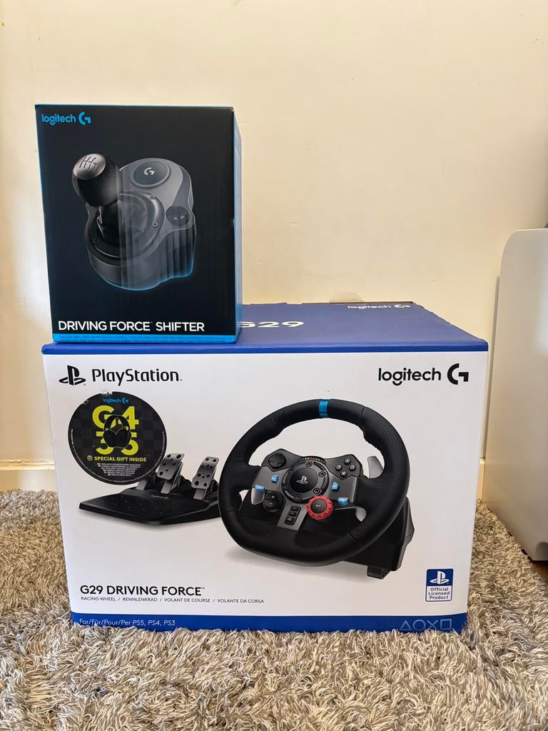 Logitech G29 PS4 / PS5 / PC + pédalier + levier de vitesse, Ophalen, Zo goed als nieuw, Stuur of Pedalen, PlayStation 4