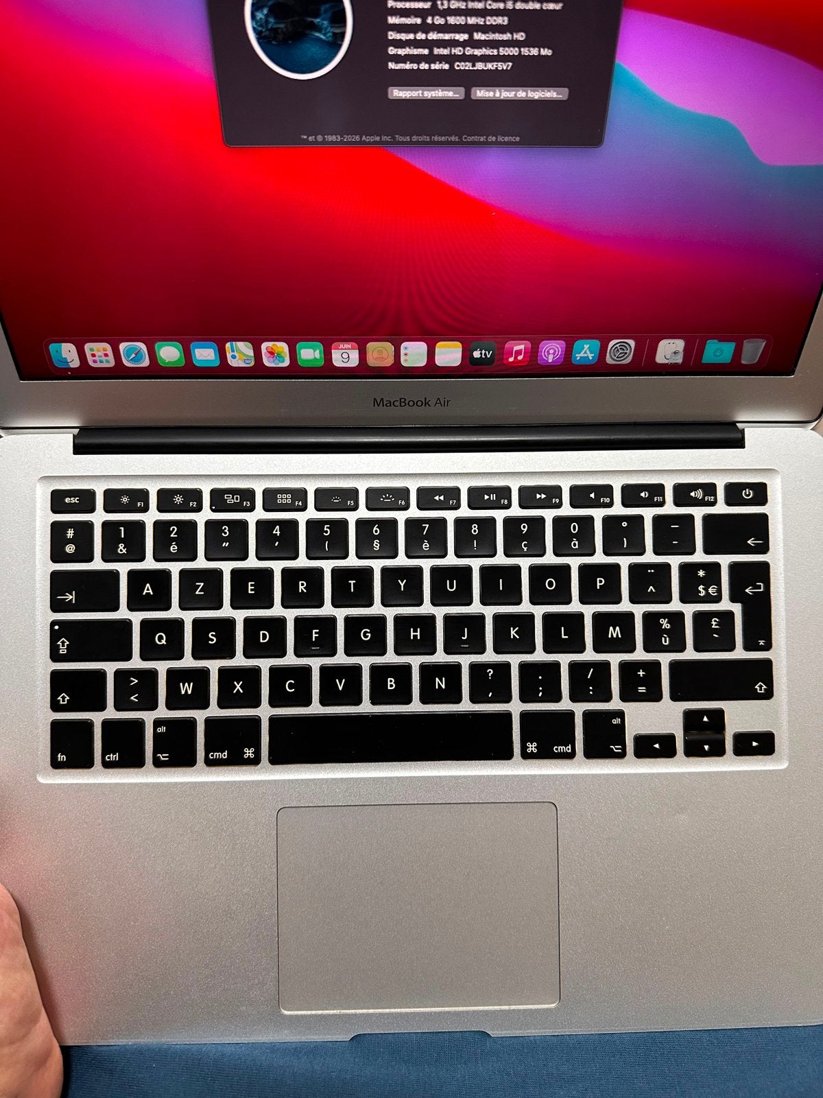MacBook Air, Enlèvement ou Envoi, Utilisé, 13 pouces, MacBook