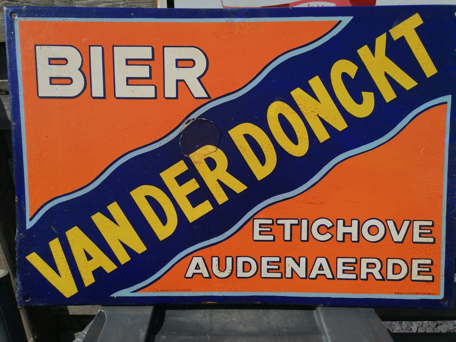 1933 emaille bord audennaerde, Verzamelen, Merken en Reclamevoorwerpen, Ophalen