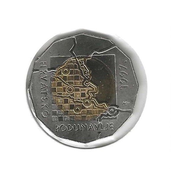 Kroatië, 25 Kuna 1997, Danuba., Postzegels en Munten, Ophalen of Verzenden, Overige landen, Losse munt