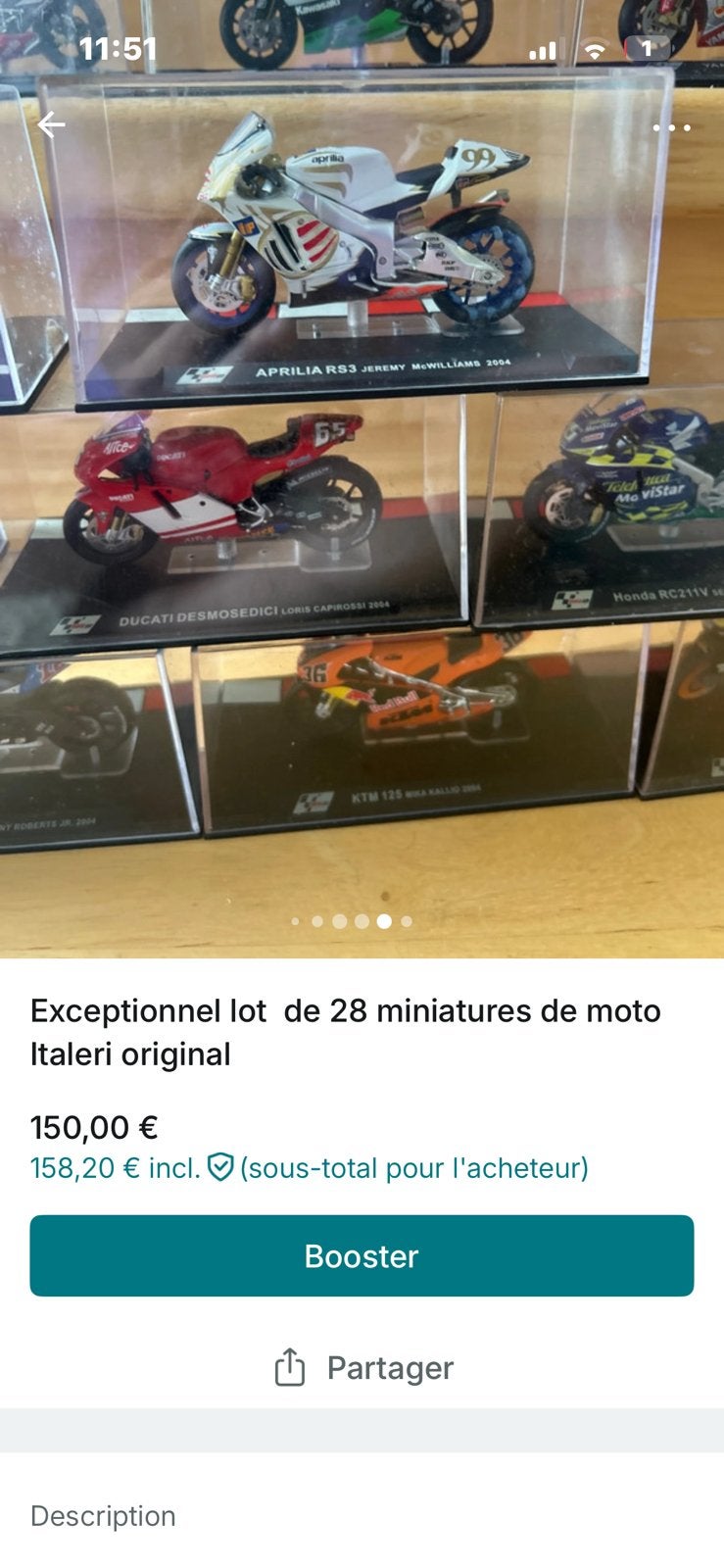 LOT DE 28 MINIATURES DE MOTOS – ITALERI – SOUS VITRINE, Ophalen of Verzenden, Zo goed als nieuw
