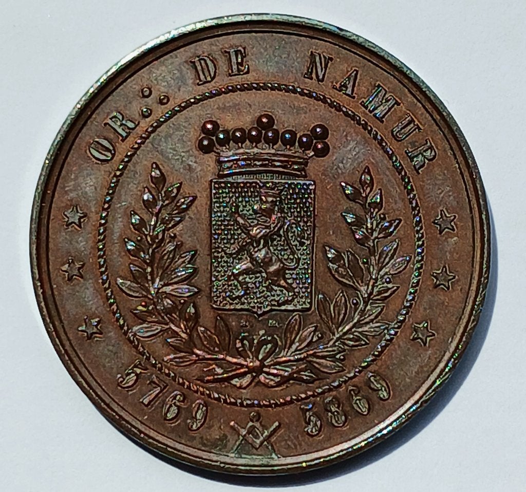 Médaille 100e anniversaire dela Loge la Bonne Amitié à Namur, Timbres & Monnaies, Pièces & Médailles, Bronze, Enlèvement ou Envoi