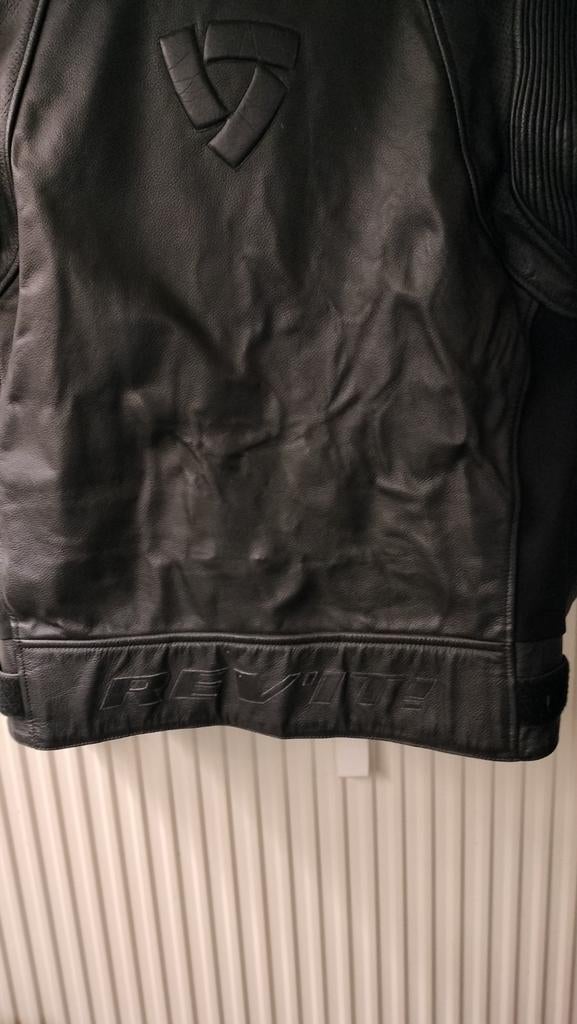 Prachtige echt kalfsleder zwarte REVIT biker jacket., Kleding | Heren, Overige Herenkleding, Ophalen