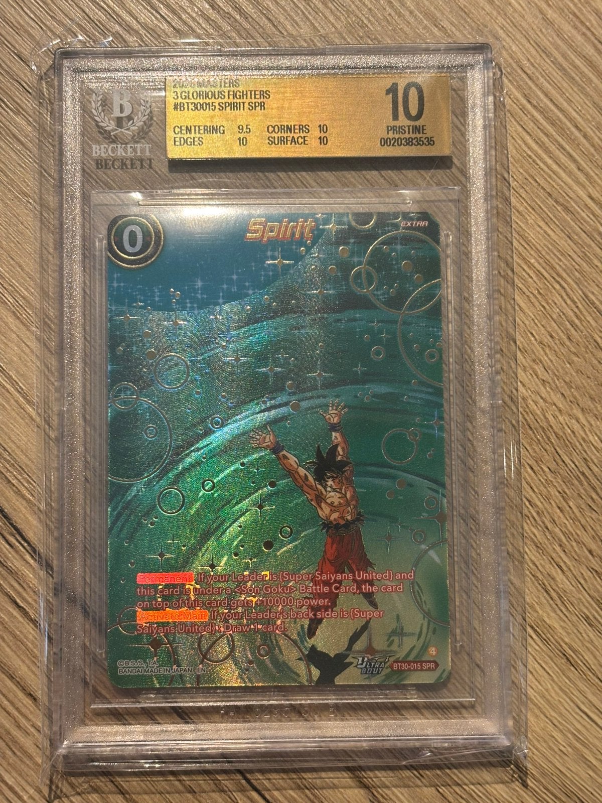 Spirit SPR - Dragon Ball Z - BGS 10, Hobby en Vrije tijd, Verzamelkaartspellen | Yu-gi-Oh!, Ophalen, Zo goed als nieuw