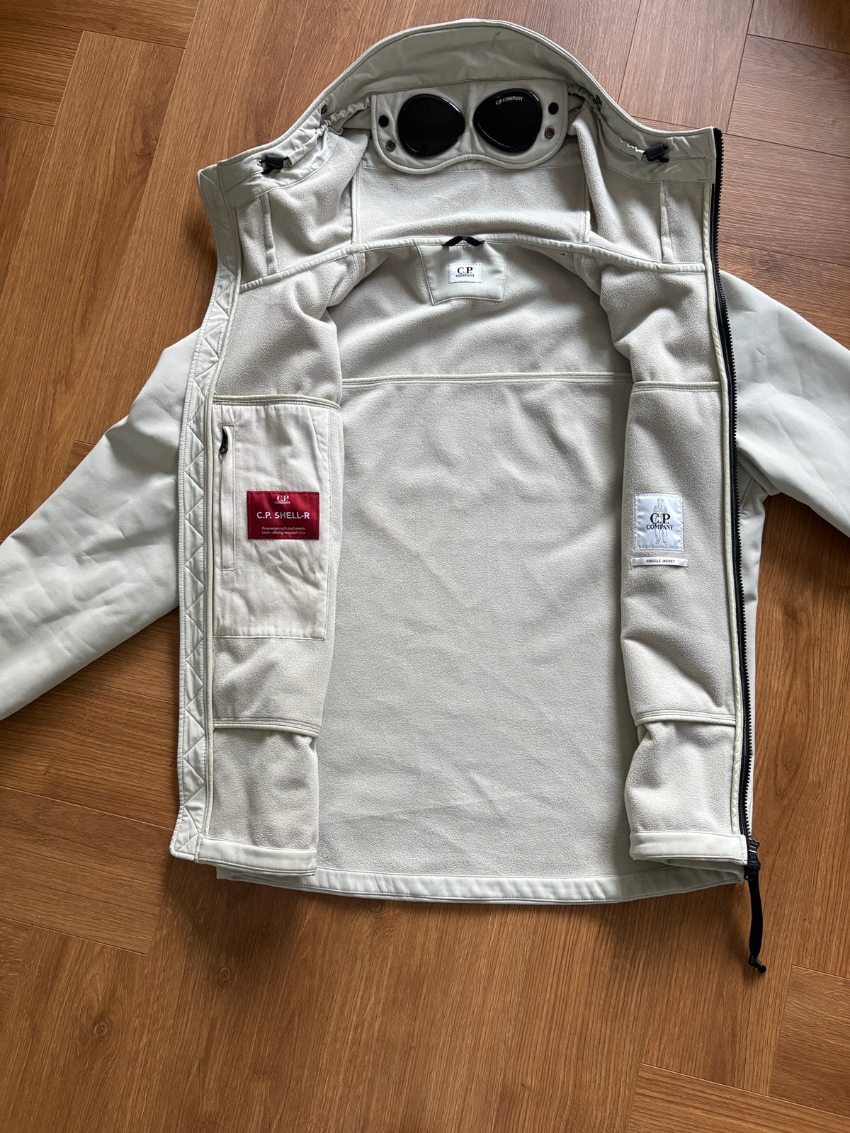 C.P. Company Shell‑R Goggle Jacket L, Envoi, Comme neuf, Taille 52/54 (L), Blanc