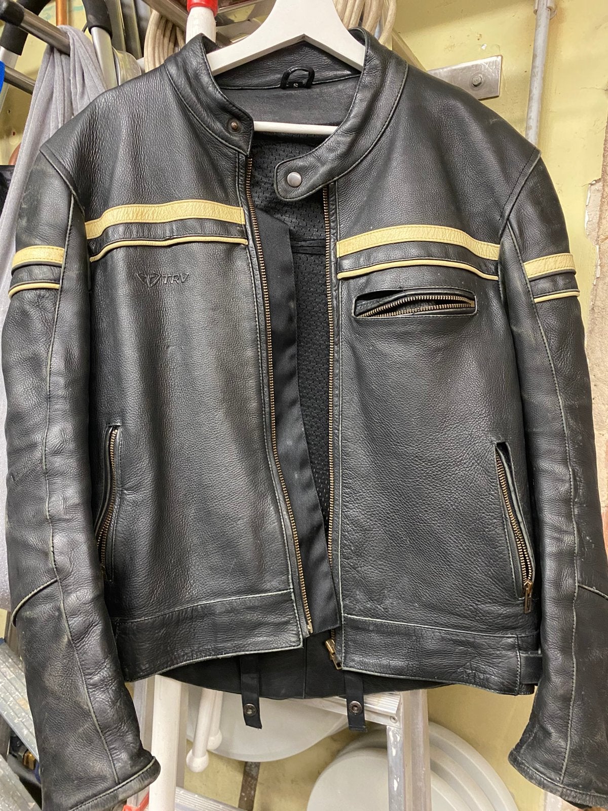 Leder trv vest, Motoren, Kleding | Motorkleding, Ophalen of Verzenden, Tweedehands, Jas | leer