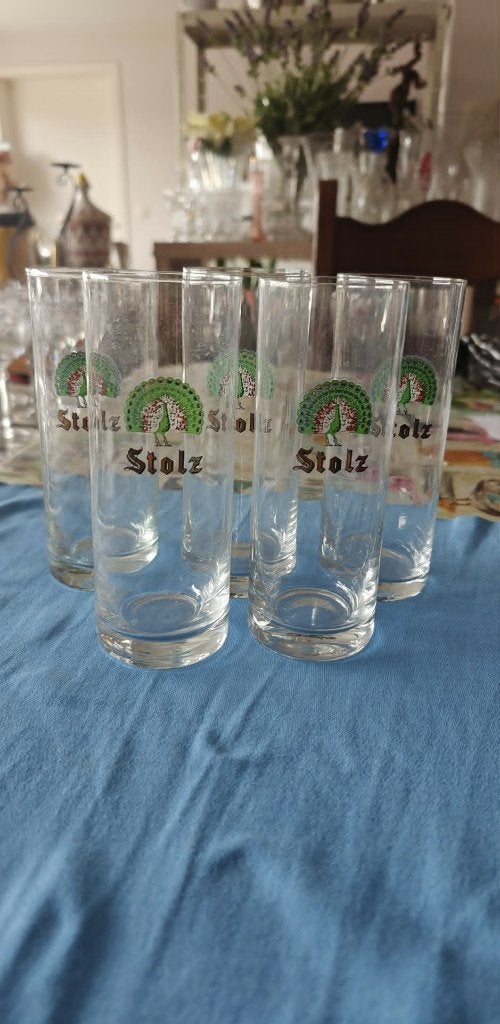 glazen bierglazen Stolz brouwerij Meiresonne 1964, Ophalen of Verzenden, Zo goed als nieuw, Glas of Glazen, Overige merken