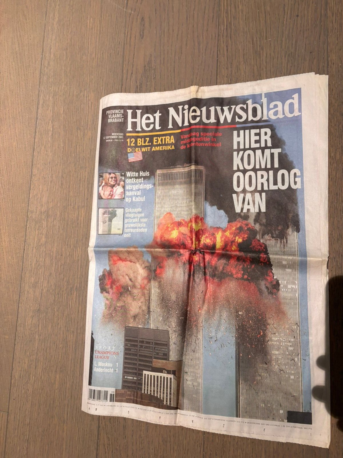 Nieuwsblad 12/09/2001, Boeken, Verzenden, Zo goed als nieuw