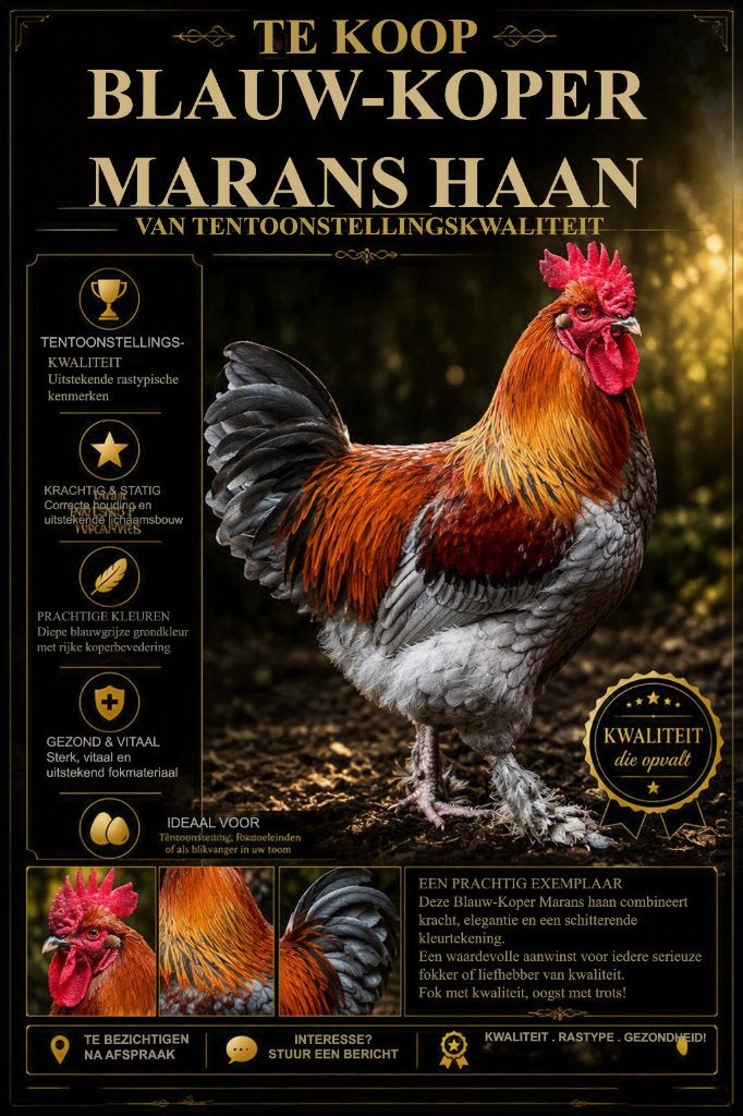 blauwkoper marans, Dieren en Toebehoren, Pluimvee, Mannelijk, Kip