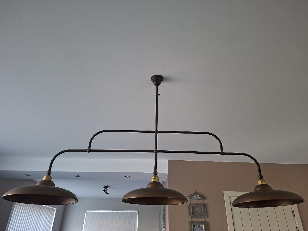 Landelijke luster, Huis en Inrichting, Lampen | Kroonluchters, Ophalen, Zo goed als nieuw, Landelijk