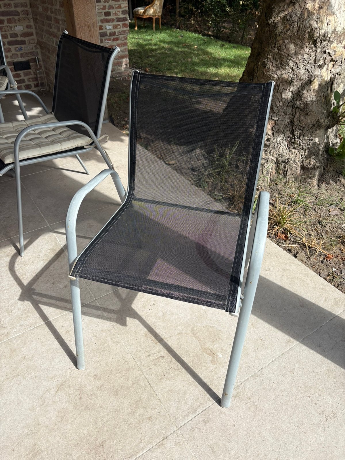 6 tuinstoelen alu, Tuin en Terras, Tuinstoelen, Ophalen, Gebruikt, Aluminium, Stapelbaar