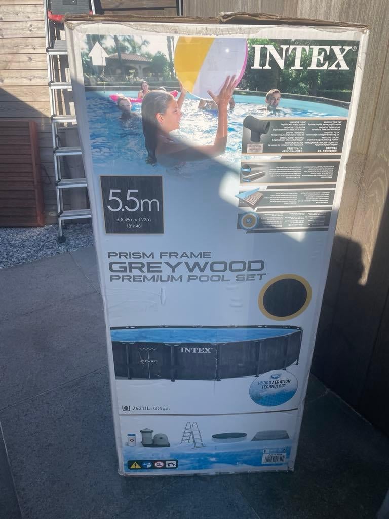 groot zwembad greywoud 5m49x1m22, Tuin en Terras, Ophalen, Gebruikt