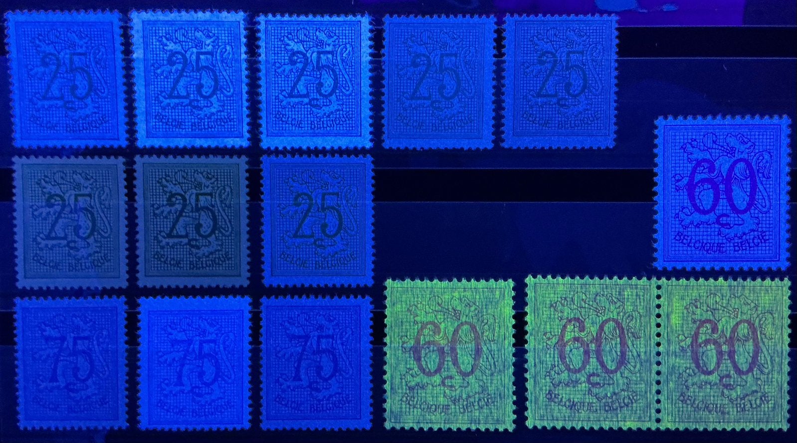Lot A36.COB:1368-A-B-1369-1370P3-A-1368P2-1369P2-1370P2.MNH., Timbres & Monnaies, Enlèvement ou Envoi, Non oblitéré, Gomme originale