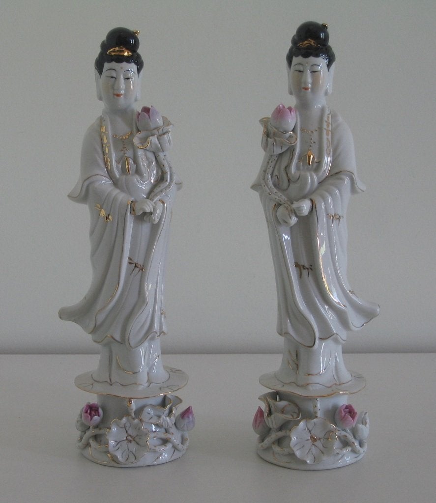 Set /2  wit porseleinen Kwan Yin - 1210, Wit, Ophalen