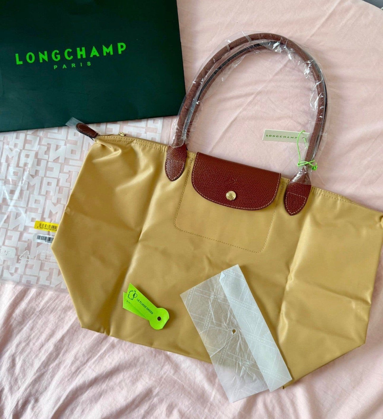 Longchamp le pliage tote bag khaki colour, Handtassen en Accessoires, Ophalen of Verzenden, Nieuw, Overige kleuren, Overige typen