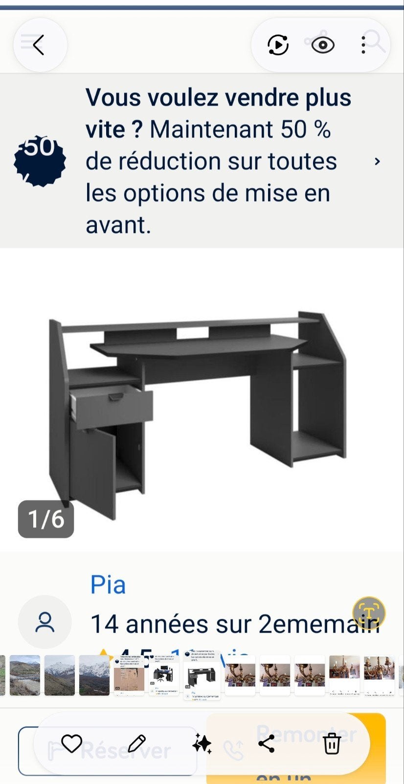 Bureau pour ordinateur, Comme neuf