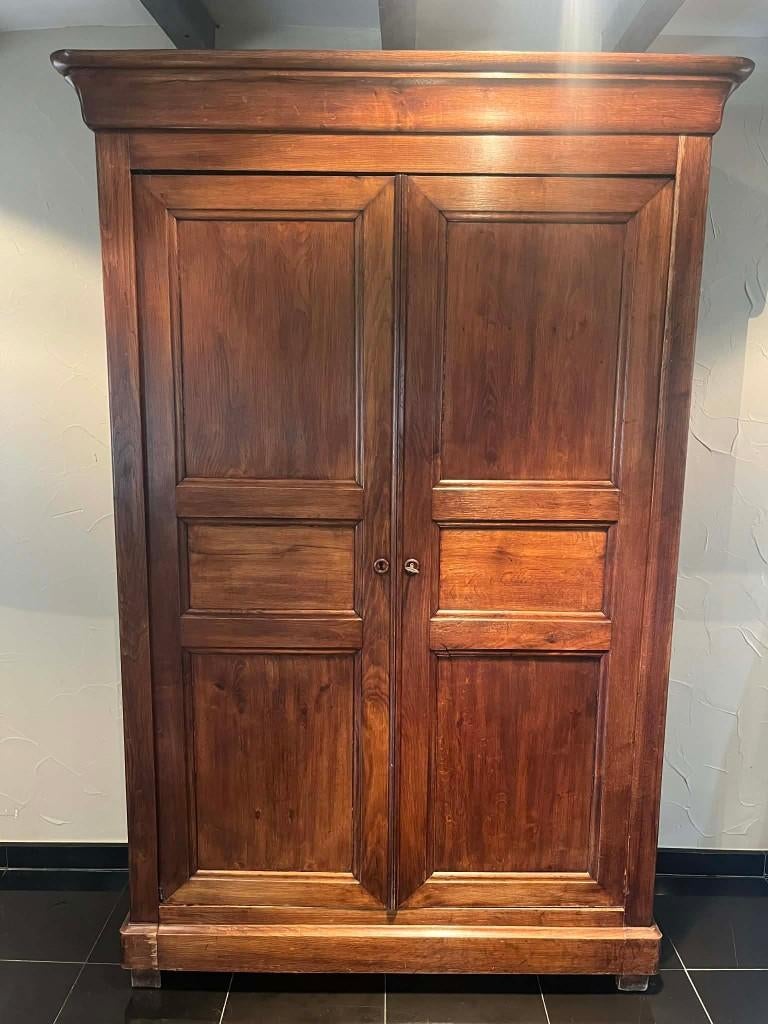 Massieve houten kleerkast – landelijke stijl, Ophalen, Overige materialen, Met deur(en), Gebruikt