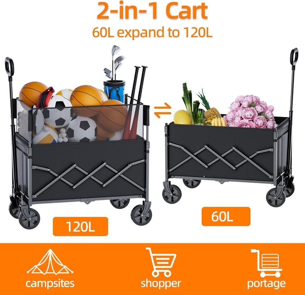 Chariot à bras pliable | 120L | LIVRAISON GRATUITE, Caravanes & Camping, Chariots, Neuf, -, Envoi, -
