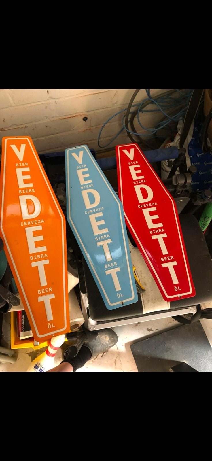 Vedett emaille, Verzamelen, Ophalen, Zo goed als nieuw