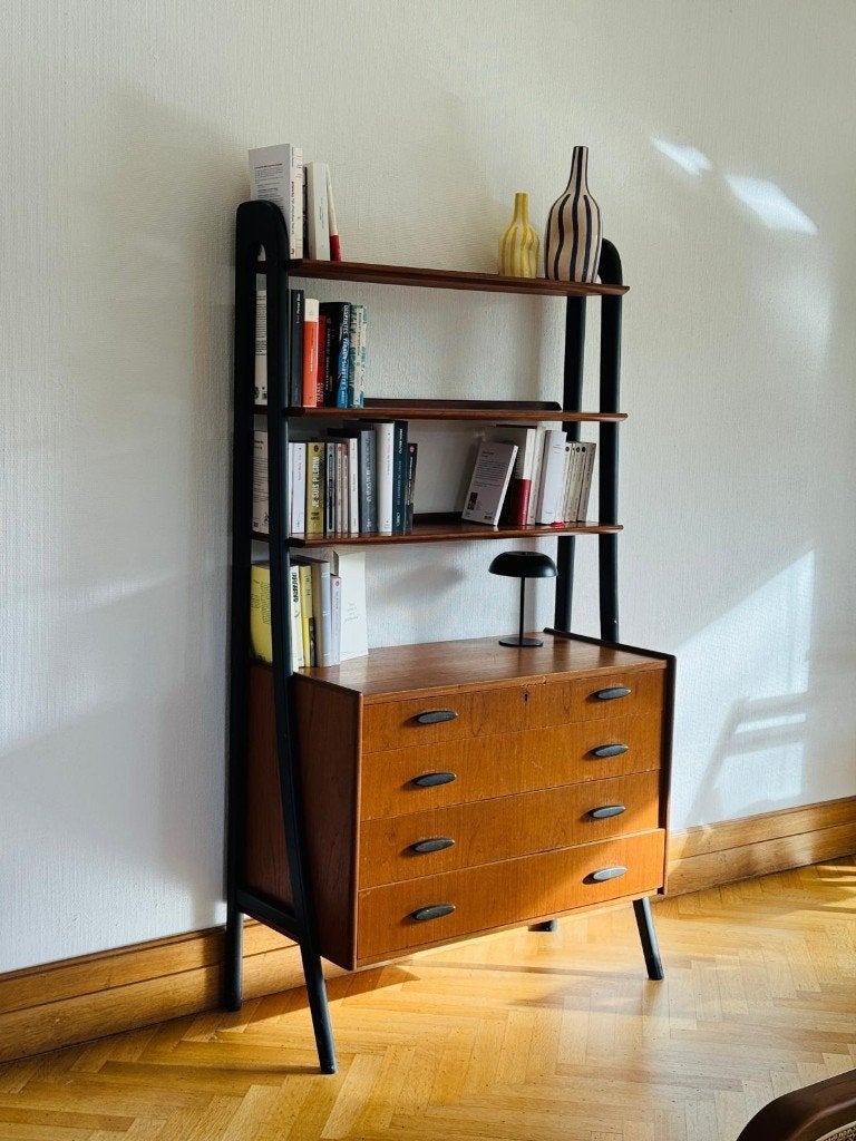 Bibliothèque Vintage, Maison & Meubles, Teck, Vintage, Utilisé, 50 à 100 cm
