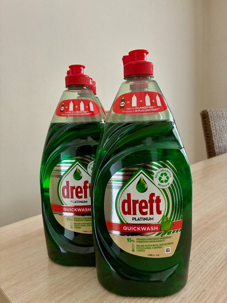 Dreft Platinum Quickwash - Liquide à vaisselle liquide (x5), Maison & Meubles, Produits de nettoyage, Enlèvement ou Envoi, Produit de nettoyage