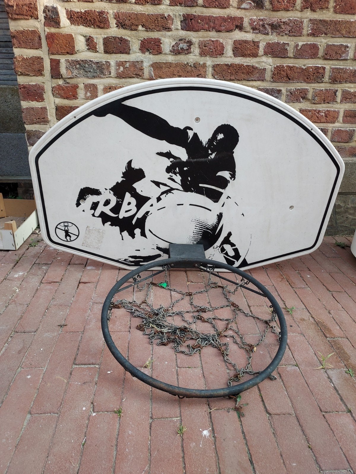 Stevig basketbalbord met metalen ring, Sport en Fitness, Ophalen