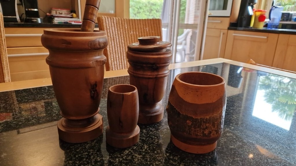 Vintage Gedraaid Houtwerk & Pijpenhouder, Ophalen of Verzenden, Handgemaakt, Hout, Houtsnijwerk
