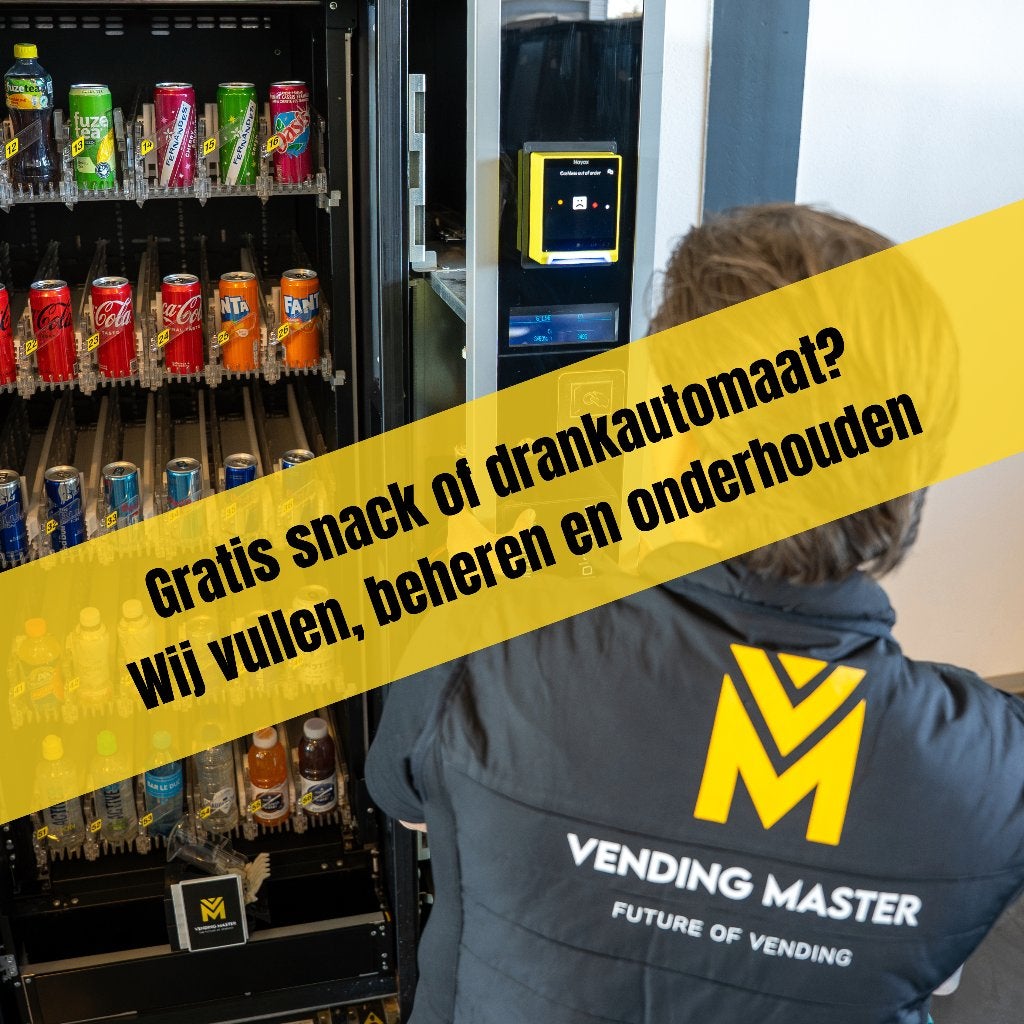 Gratis snack en/of drankautomaat op locatie | Full Service, Ophalen, Zo goed als nieuw