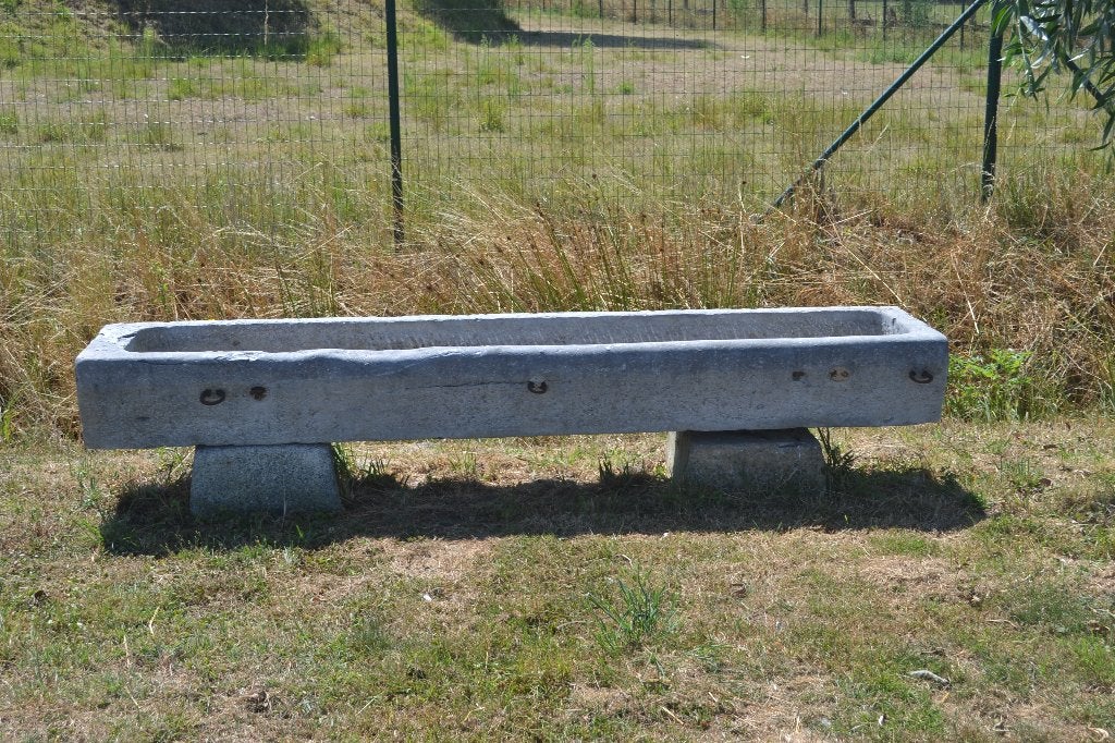 auge ancienne en pierre bleue, 2m30 de long, Jardin & Terrasse, Enlèvement, Utilisé, Pierre, Jardin