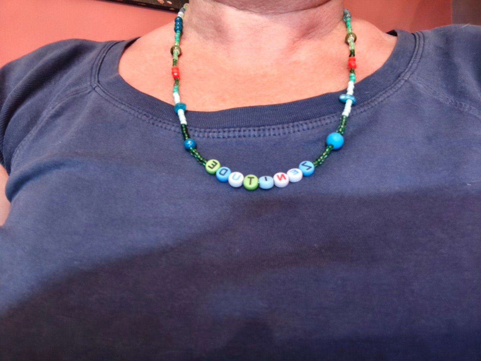 Collier fait main "Zenitude", Bijoux, Sacs & Beauté, Colliers, Enlèvement ou Envoi, Bleu