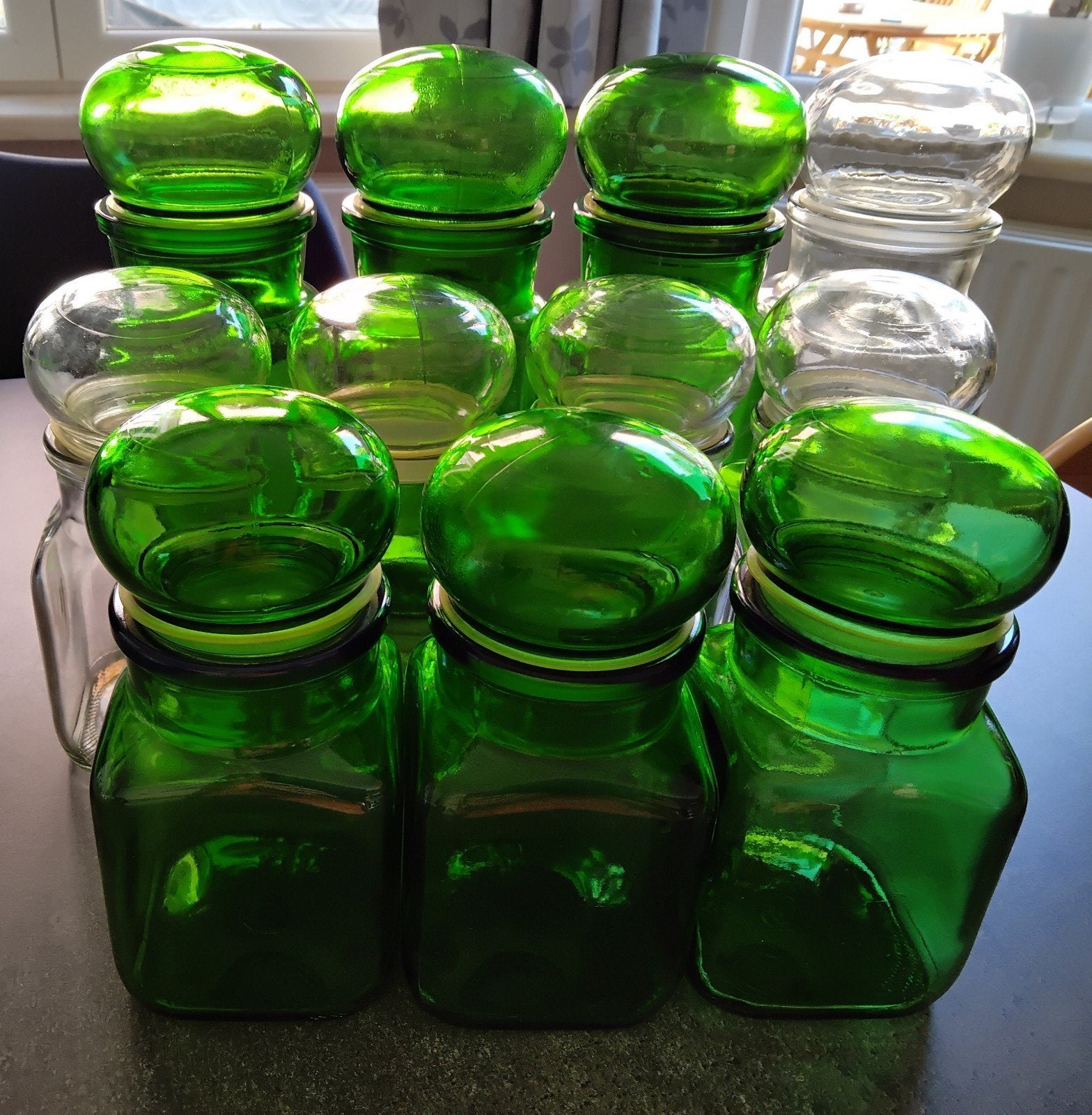 Vintage Belgische Apothekerspot/Stolpfles., Ophalen of Verzenden, Zo goed als nieuw, Glas