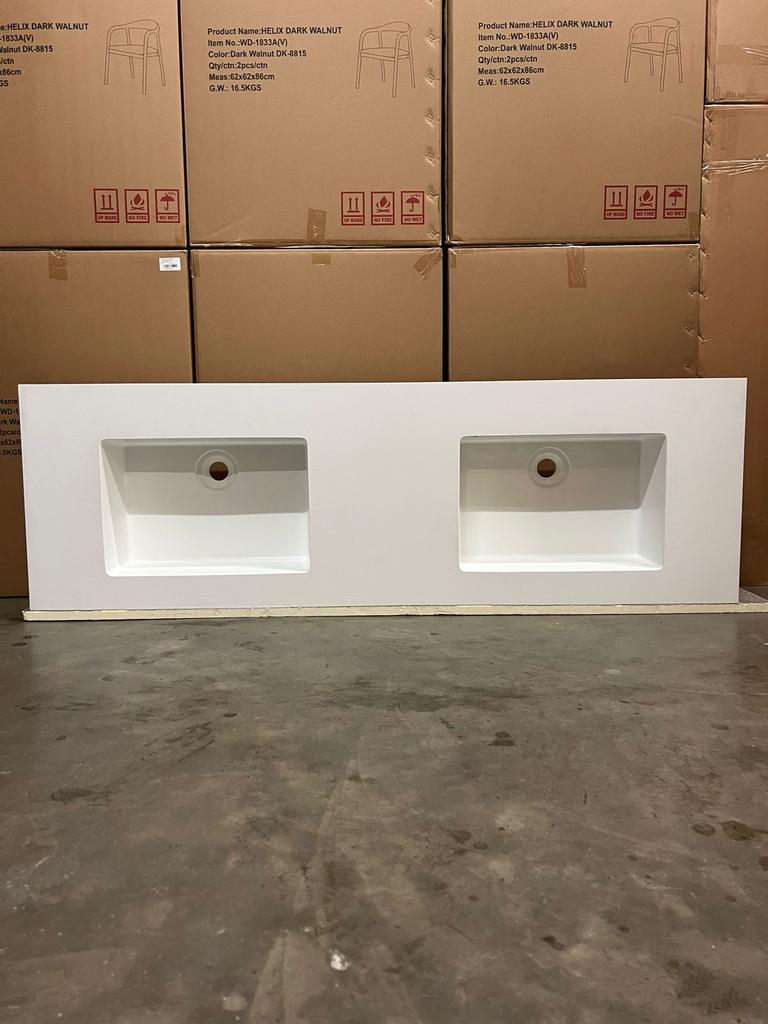 Badkamer werkblad Corian met dubbele spoelbak – nieuw, Huis en Inrichting, Ophalen, Nieuw