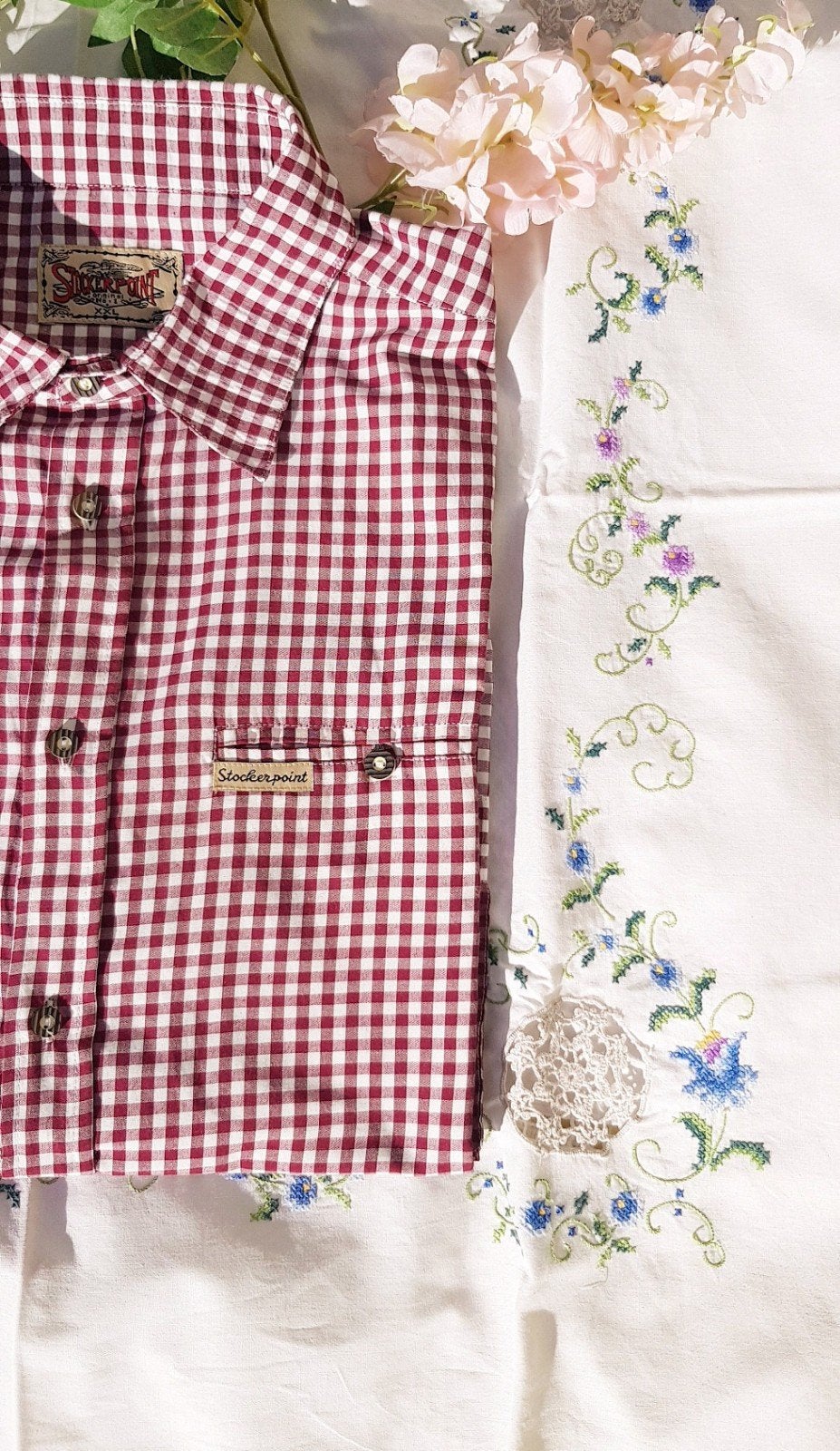 Chemise 🤩vintage bavaroise Vichy 🤩, Enlèvement ou Envoi, Neuf, Autres couleurs, Vintage