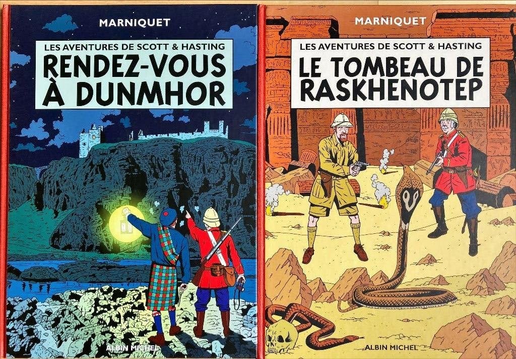 The Adventures of Scott and Hasting T1/T2 + ex libris signé, Boeken, Nieuw, Ophalen of Verzenden, Marniquet, Meerdere stripboeken