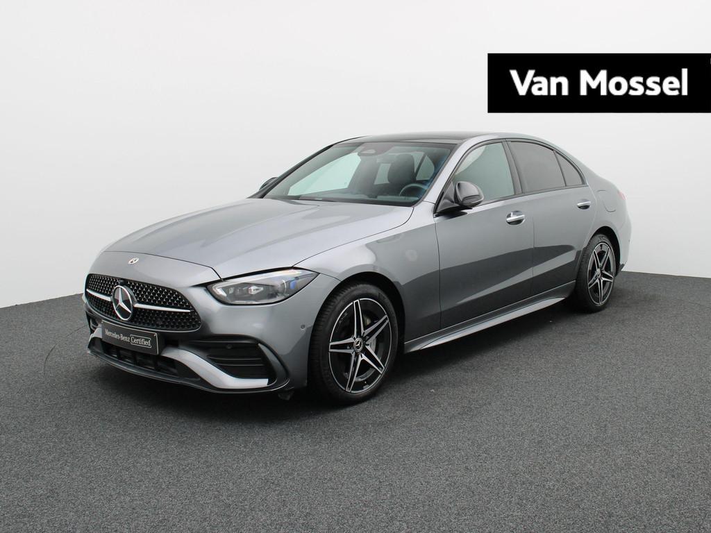 Mercedes-Benz C 300 e AMG Line + LEDER + BURMESTER + PANO DA, Automaat, 4 deurs, Zwart, 4 cilinders