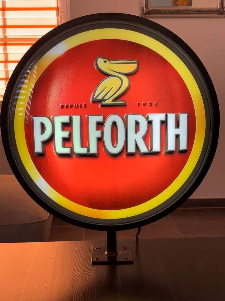 Illuminated Publicity Sign - Pelforth - Diam. 58cm, Antiquités & Art, Enlèvement ou Envoi