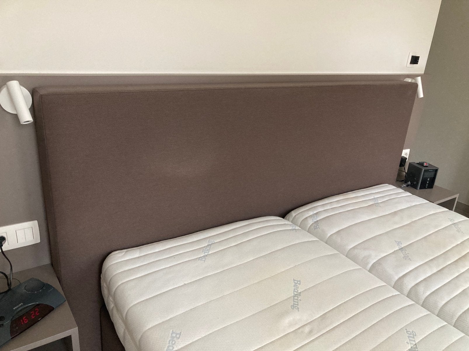 Boxspring 160 cm, Ophalen, Tweepersoons, Zo goed als nieuw, 200 cm