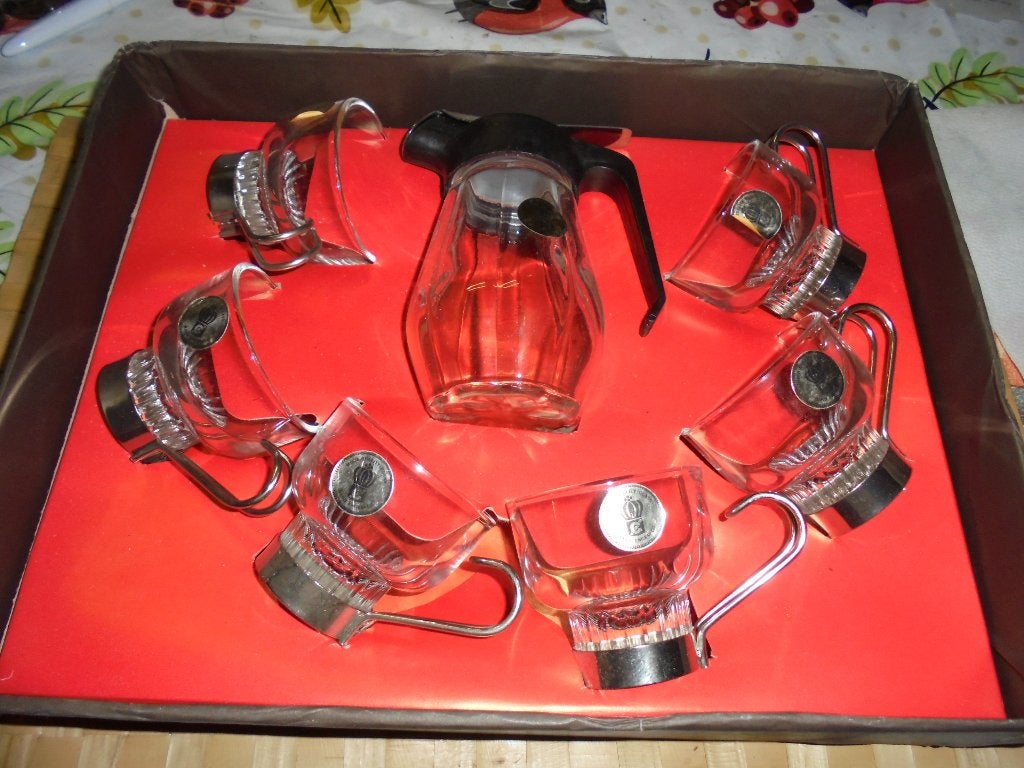 service a café en verre, Ophalen