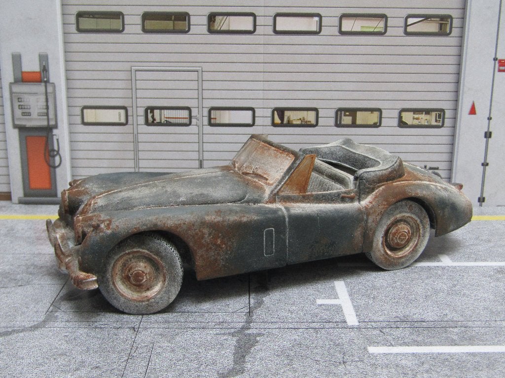 Jaguar XK 140 Barn find editie - Sun star 1/18, Enlèvement ou Envoi, Utilisé, Voiture, Sun Star