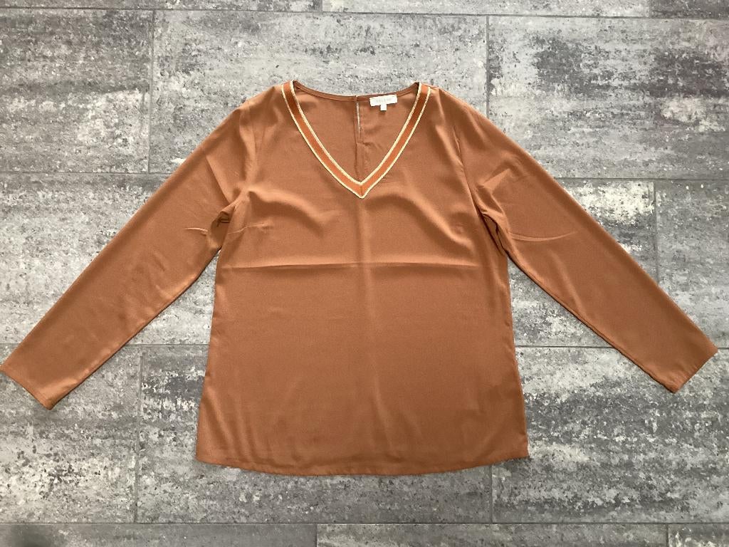 Blouse Bel&Bo 40/42 cognac, Kleding | Dames, Blouses en Tunieken, Overige kleuren, Nieuw, Ophalen of Verzenden, Maat 42/44 (L)