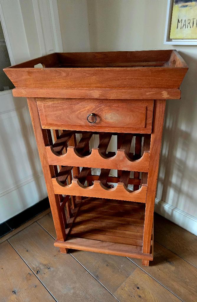 Teak houten wijnrek, Enlèvement, Bois