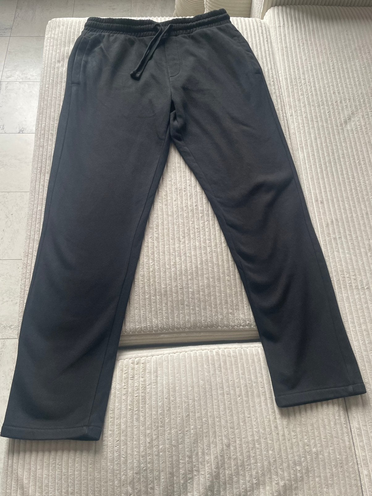 Pantalon noir coupe droite avec cordon, Enlèvement ou Envoi, Comme neuf, Taille 48/50 (M), Noir