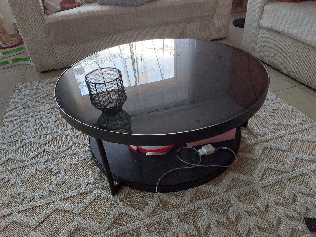 Table basse, Maison & Meubles, 50 – 75, Verre, Rond, Comme neuf