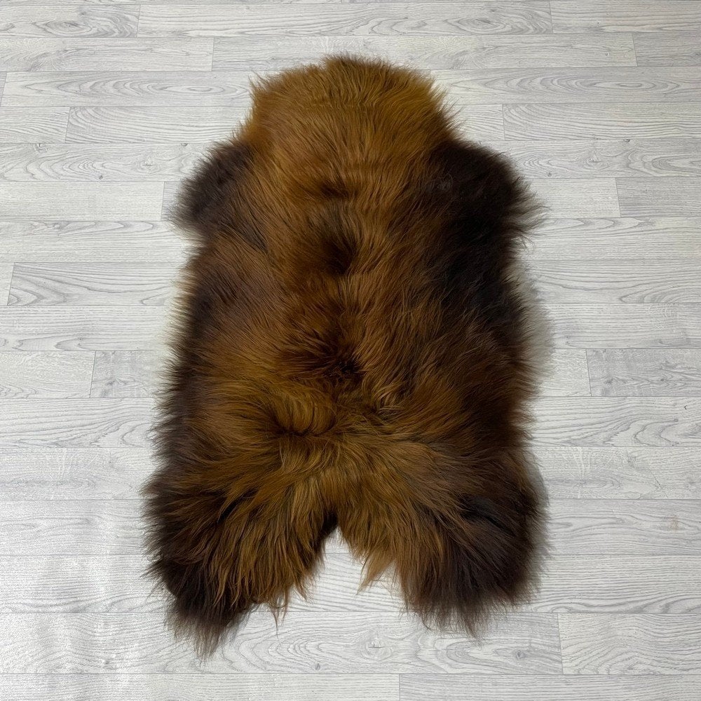 Schapenvacht IJslands bruin wit 115x65cm #1209 | Lederstore, Neuf, Tapisserie murale, Brun, Matériau naturel