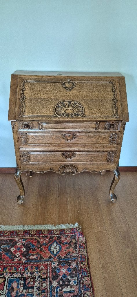 Secrétaire en chêne de style Louis 15, Enlèvement, Comme neuf, Louis 15