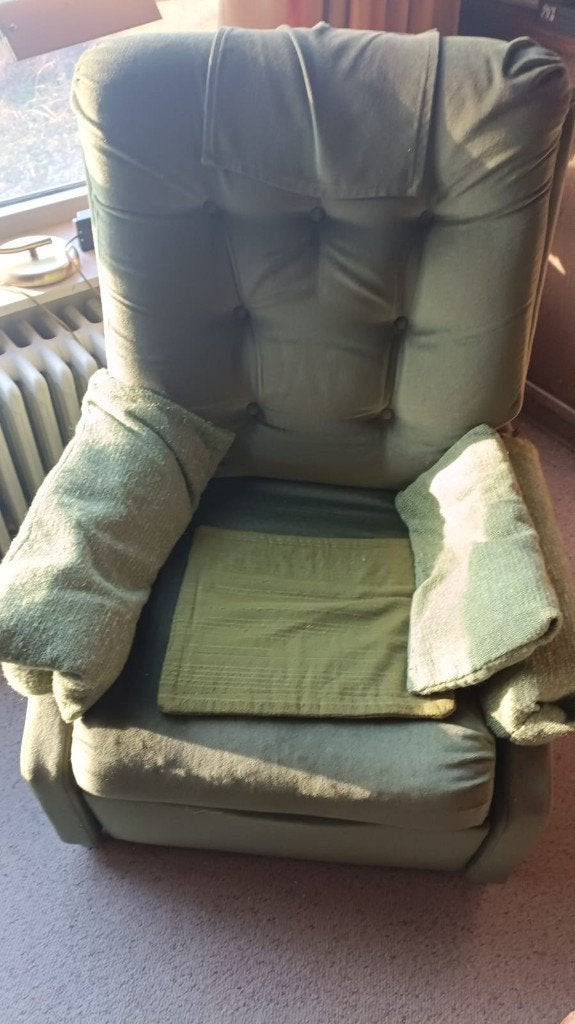 Groene stoffen relaxzetel - GRATIS, Ophalen, Gebruikt, Stof