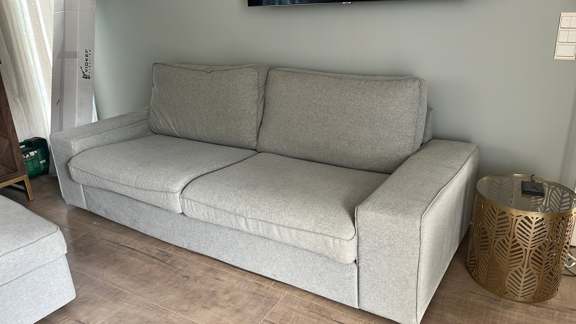 Zetel en poef, Ophalen, Zo goed als nieuw