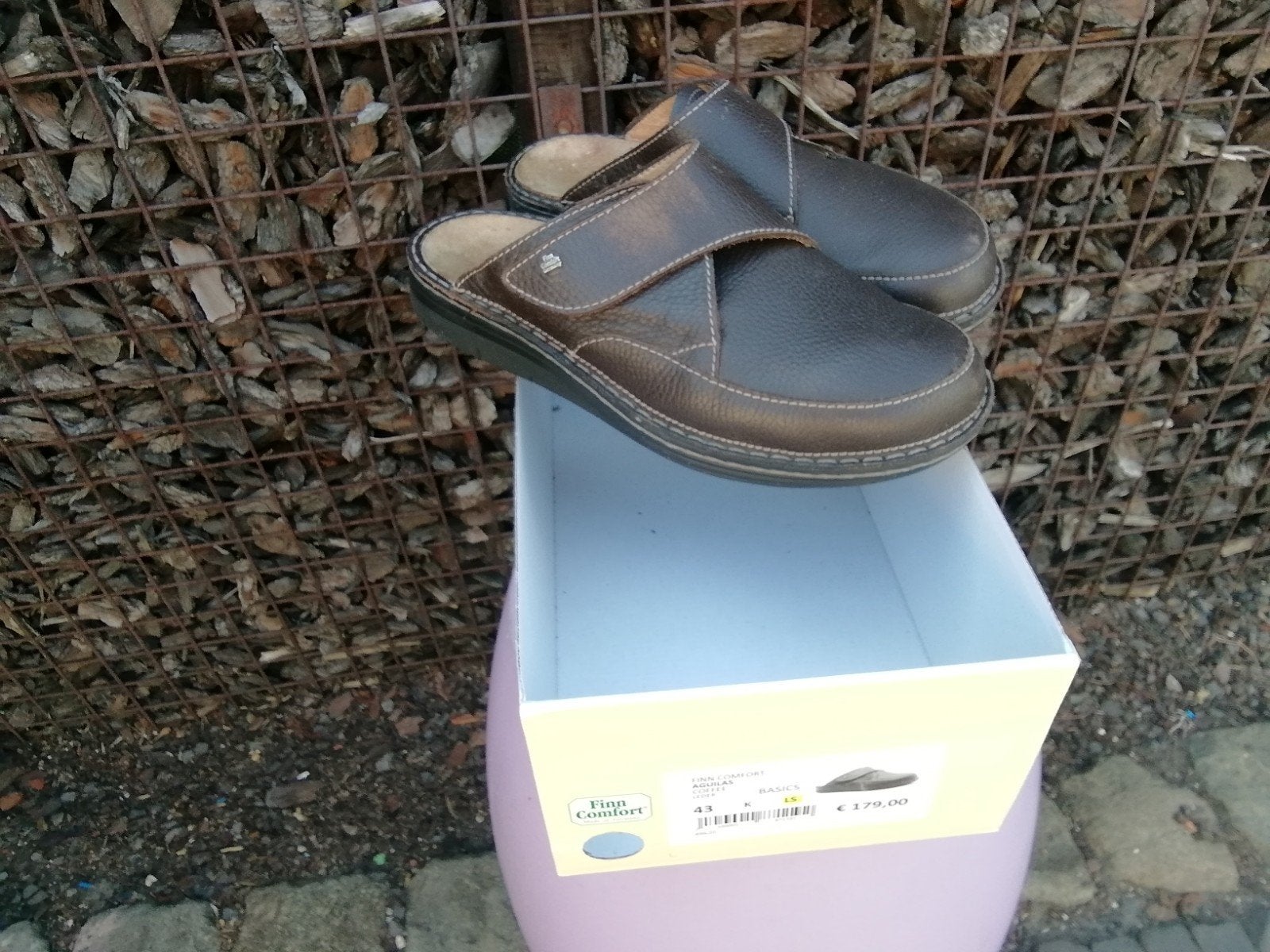 Herenpantoffel leer Finn Comfort maat 43, extra breed, Ophalen