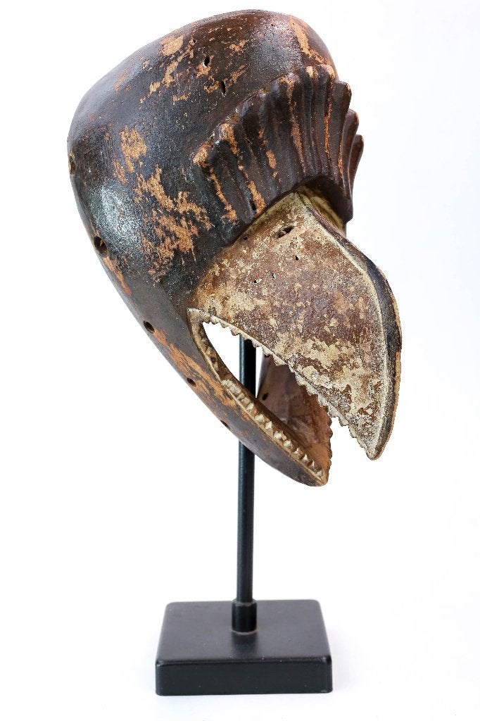 Afrikaans Dan Mahou masker - Ivoorkust, Antiek en Kunst, Hout, Bruin, Afrika, Masker